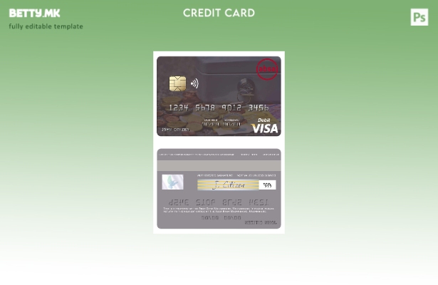 Модерен стил Шаблон за виза дебитна картичка Мозамбик Absa Bank Мозамбик